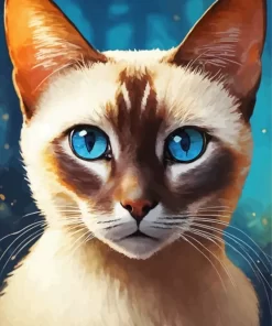 Close Up Siamese Cat Paint by Numbers