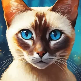 Close Up Siamese Cat Paint by Numbers