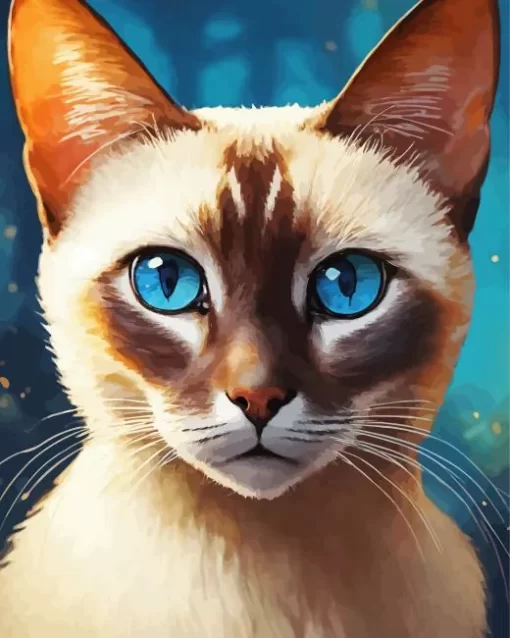 Close Up Siamese Cat Paint by Numbers