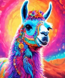 Colorful Alpaca Animal Paint by Number