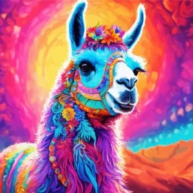 Colorful Alpaca Animal Paint by Number