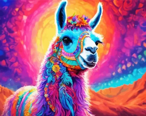 Colorful Alpaca Animal Paint by Number