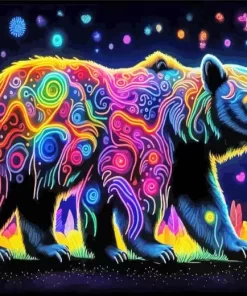 Colorful American Black Bear Paint by Number