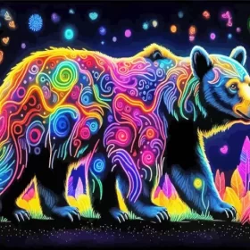 Colorful American Black Bear Paint by Number