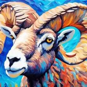 Colorful Bighorn Sheep Paint by Number