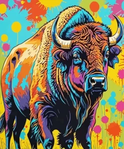 Colorful Bison Animal Paint by Number