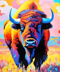 Colorful Bison Paint by Number