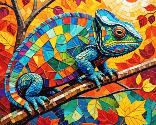 Colorful Chameleon Paint by Number