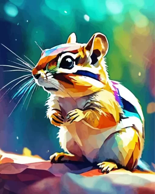 Colorful Chipmunk Paint by Number