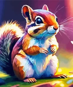 Colorful Chipmunk Rodent Paint by Number