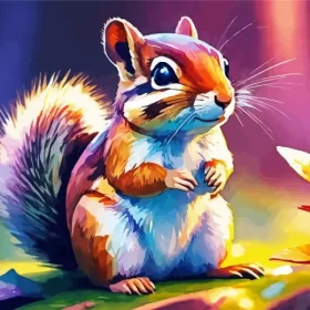 Colorful Chipmunk Rodent Paint by Number