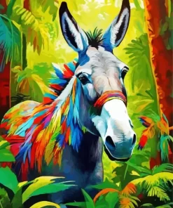 Colorful Donkey Paint by Number