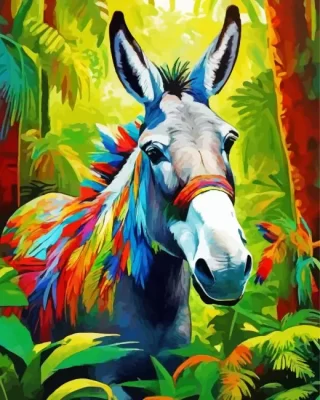 Colorful Donkey Paint by Number