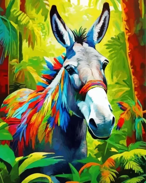 Colorful Donkey Paint by Number