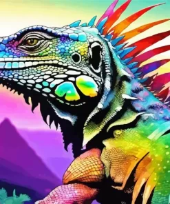 Colorful Iguana Paint by Number