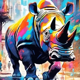 Aesthetic Rhino Art Paint by Number