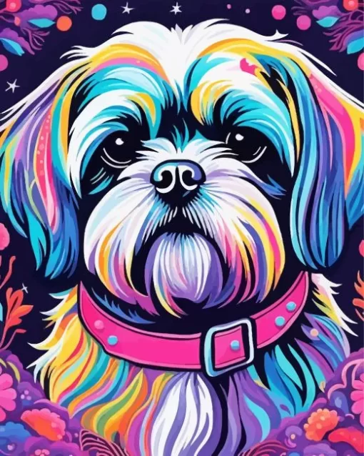 Colorful Shih Tzu Art Paint by Number