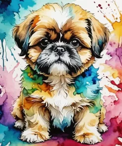 Colorful Shih Tzu Paint by Number