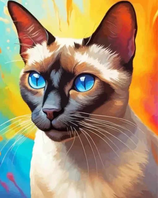 Siamese Cat Art Paint by Number