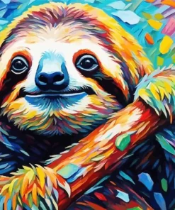 Colorful Sloth Paint by Number