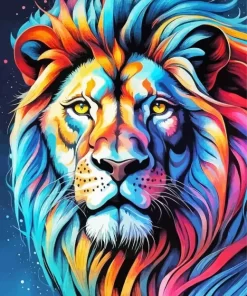 Colorful Lion Paint by Number