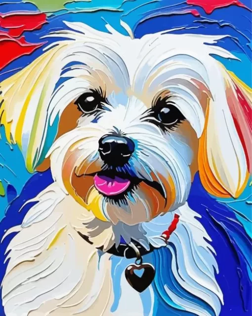 Colorful Maltese Paint by Number