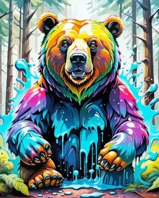 Colorful Panda Bear Paint by Numbers