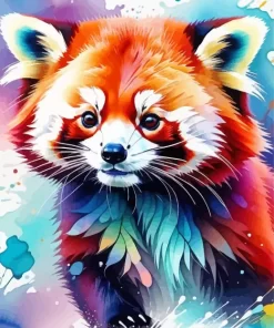 Colorful Red Panda Paint by Number