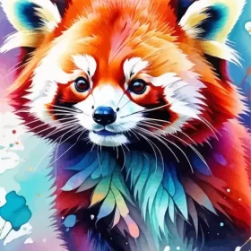 Colorful Red Panda Paint by Number