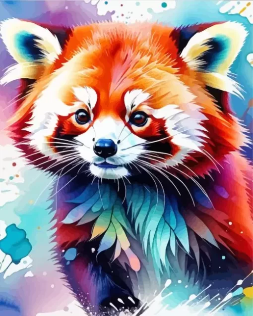 Colorful Red Panda Paint by Number