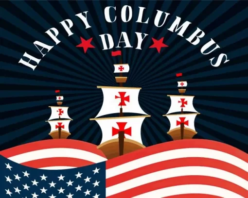 Columbus Day Art Poster Paint by Number