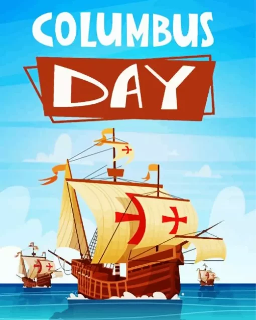 Columbus Day Illustration Art Paint by Number