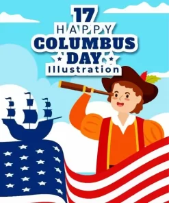 Columbus Day Illustration Paint by Number