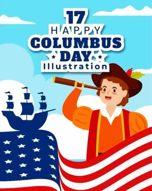 Columbus Day Illustration Paint by Number