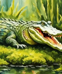 Cute Alligator Art Paint by Number