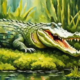 Cute Alligator Art Paint by Number