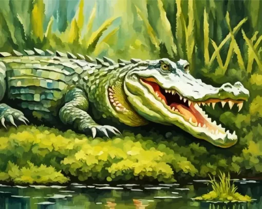 Cute Alligator Art Paint by Number