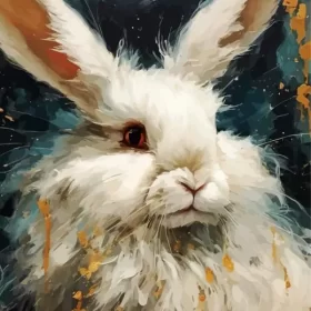 Cool Angora Rabbit Art Paint by Number