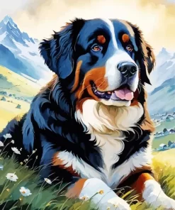 Cool Bernese Mountain Dog Paint by Number