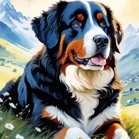 Cool Bernese Mountain Dog Paint by Number