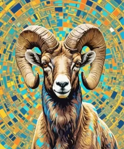 Cool Bighorn Sheep Paint by Number