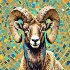 Cool Bighorn Sheep Paint by Number