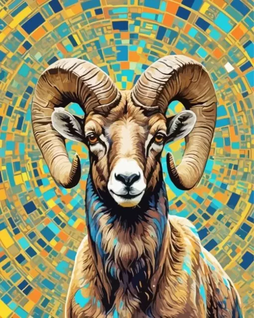 Cool Bighorn Sheep Paint by Number