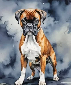 Cool Boxer Dog Paint by Number