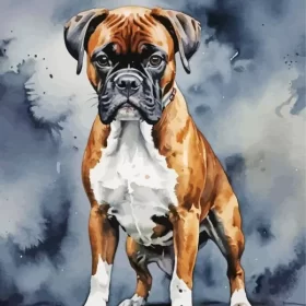 Cool Boxer Dog Paint by Number