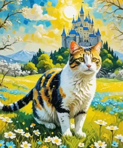 Cool Calico Cat Art Paint by Number