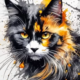 Cool Calico Cat Paint by Numbers