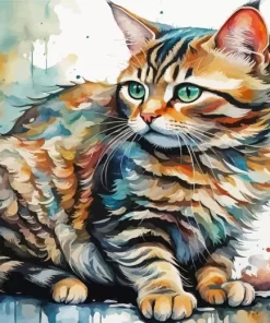 Cool Tabby Cat Art Paint by Number