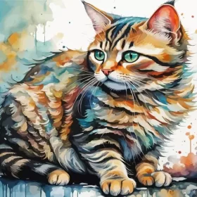 Cool Tabby Cat Art Paint by Number