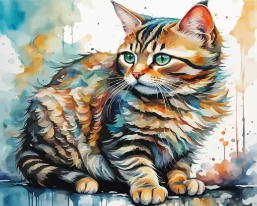 Cool Tabby Cat Art Paint by Number